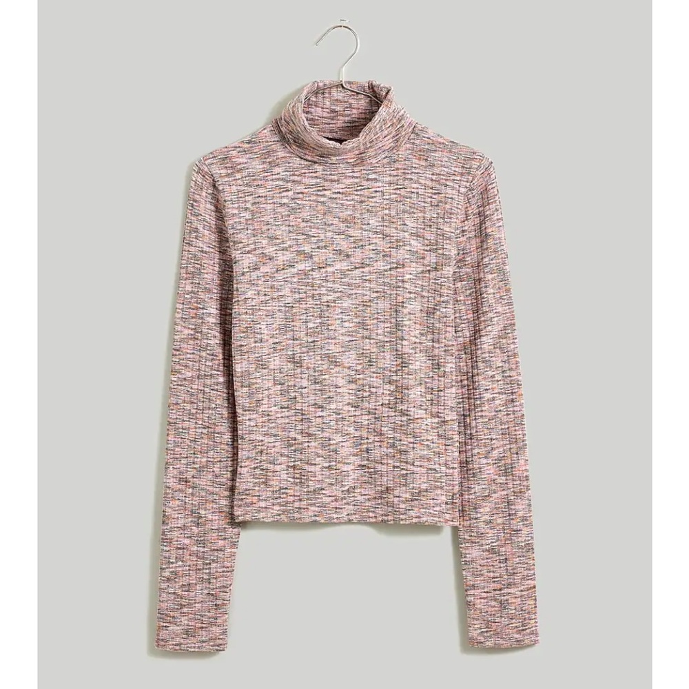 NWT 🍁 Madewell Brightside Fine Rib Turtleneck in Woodrose